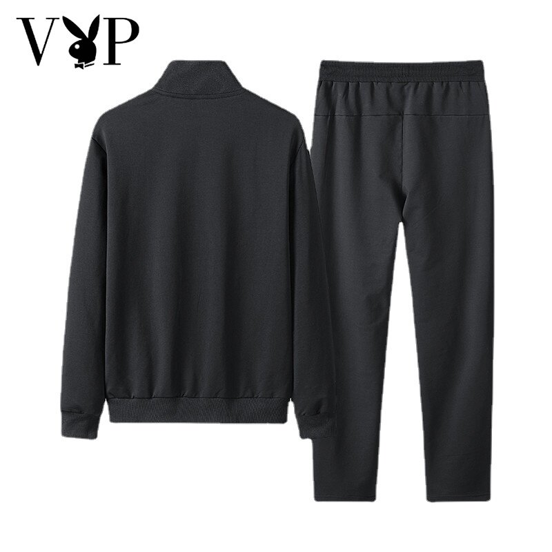 PLAYBOY VIP Áo Len Cardigan Cho Nam Bộ Đồ Hai Mảnh Mặc Thường Ngày Màu Trơn