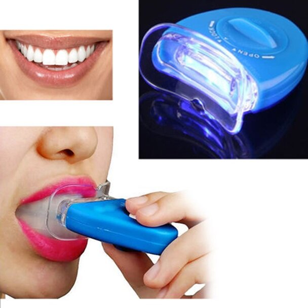 Gambar Fast delivery From KL Teeth WHITENING KIT with LED Light , Natural   Organic Peroxide Gel , Professional Dental Whitener , Custom Trays ?Retainer Case Whitening System WhiteLight Dental Care Gigi