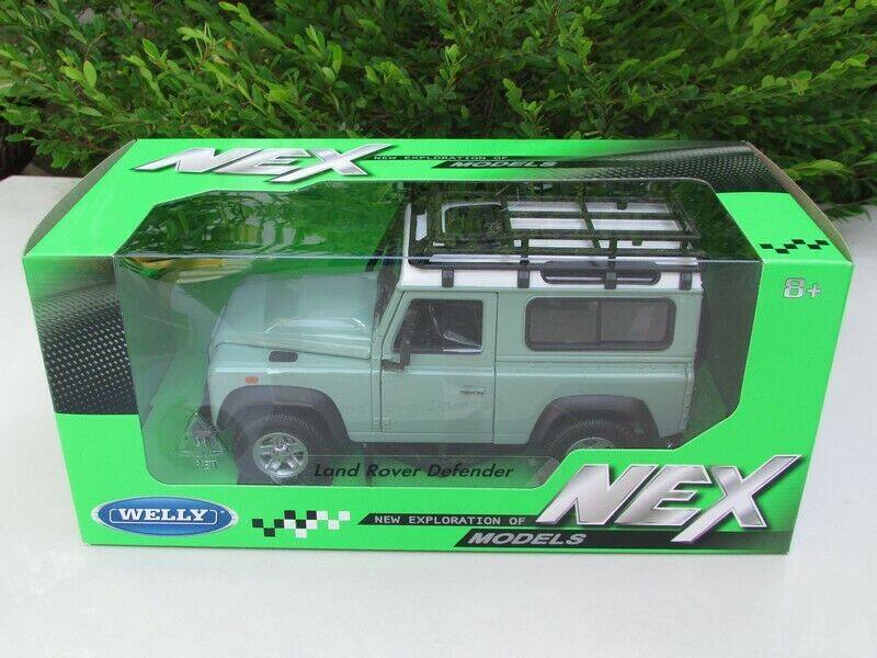 Land Rover Defender White TD5/TDCI 90 Welly 1:24 Scale Model Snorkel Roof Rack 
