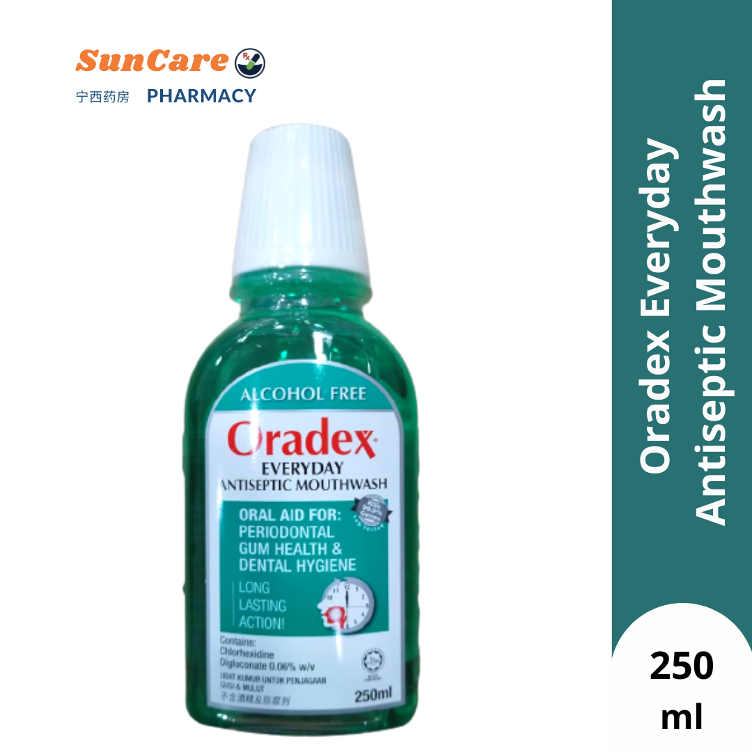Suncare Pharmacy Oradex Everyday Antiseptic Mouthwash 250ml (EXP 1/4