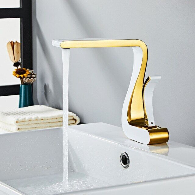 Tuqiu Basin Faucet Bathroom Faucet Mixer Tap Brass Wash Basin Faucet Hot And Cold With White Sink Faucet New Modern
