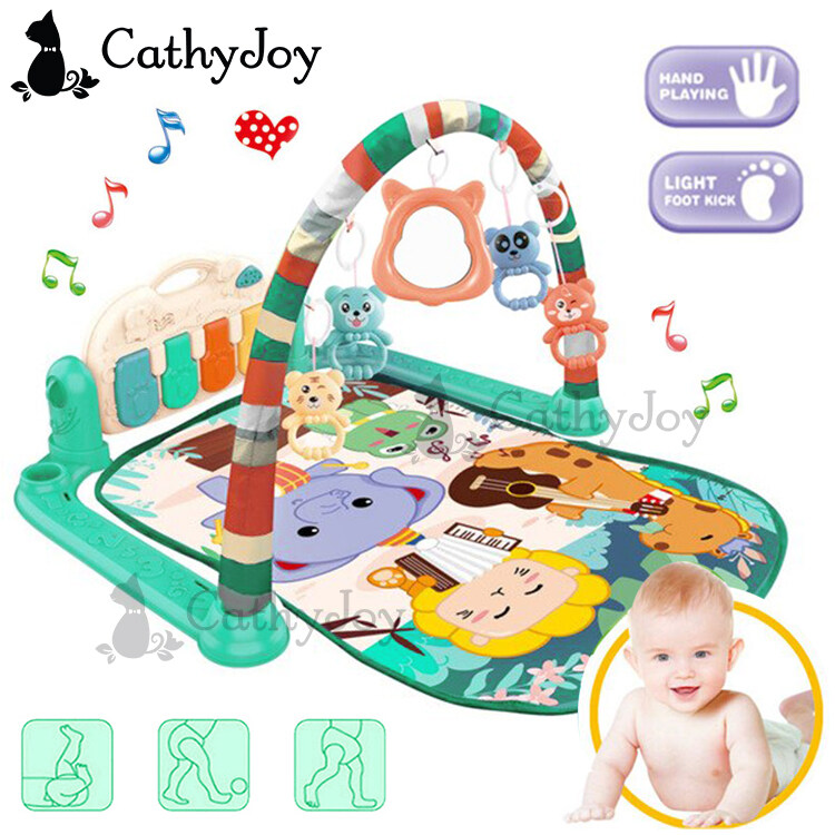 JOY Baby Musical Wonderland Gym Playmat Music Piano Colourful Play Mat with Rattle Toy Sleep Sit Exercise for Infant Newborn