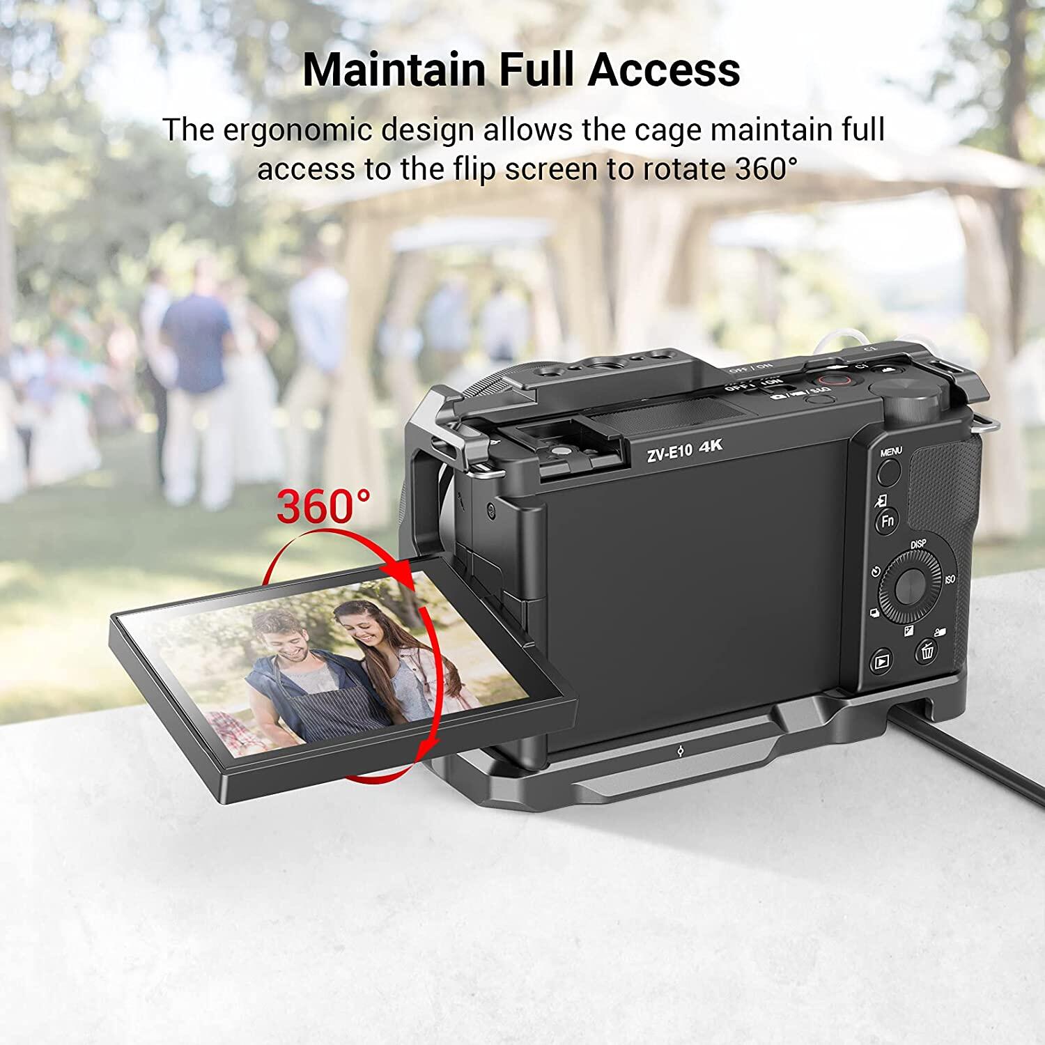SmallRig ZV E10 Cage with Silicone Handle Grip for Sony ZV-E10 3538B