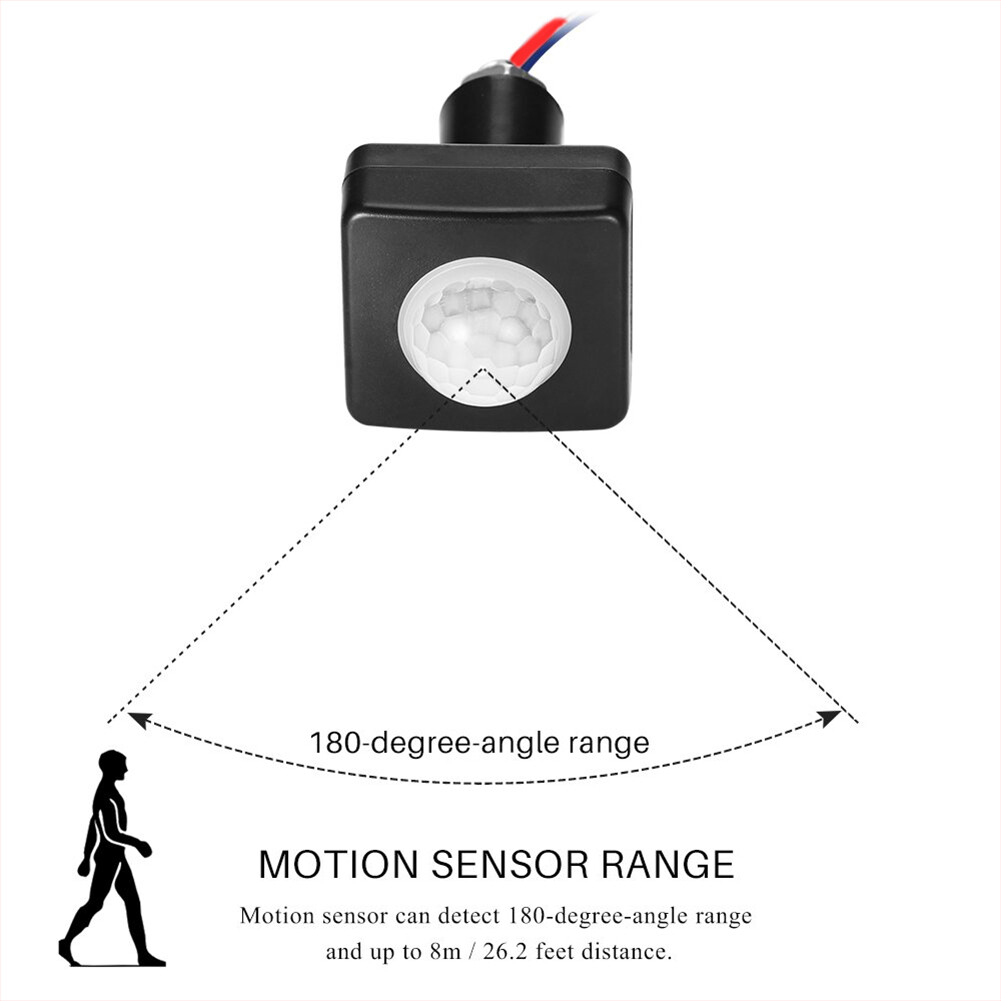 Cảm Biến Chuyển Động LED Công Tắc Phát Hiện Cảm Biến Chuyển Động PIR Hồng Ngoại 220V 110V 12V Công Tắc Đèn Cảm Biến Ngoài Trời Hẹn Giờ Gắn Tường
