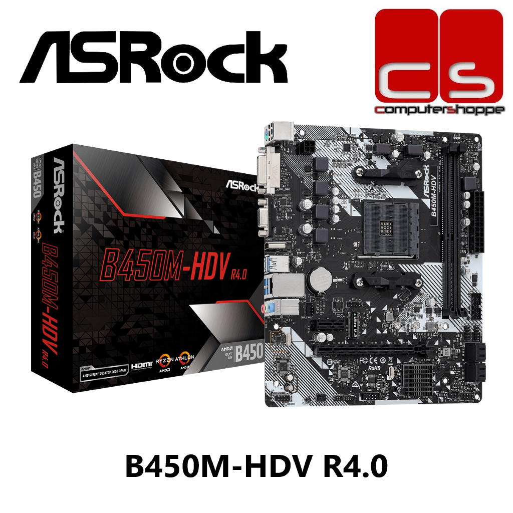 Asrock b450m hdv r4 0 am4 m atx motherboard lazada