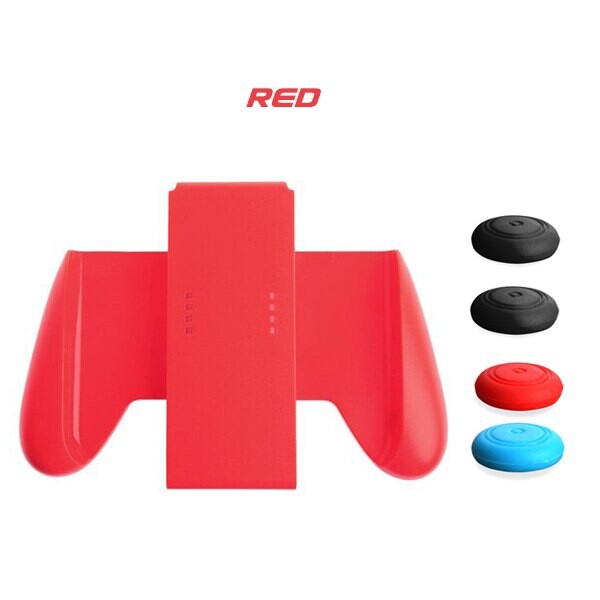 Nintendo Switch JoyCon Controller Comfort Grips Wheel N-Switch Handle Bracket Holder + 4 Caps for NS Joysitck