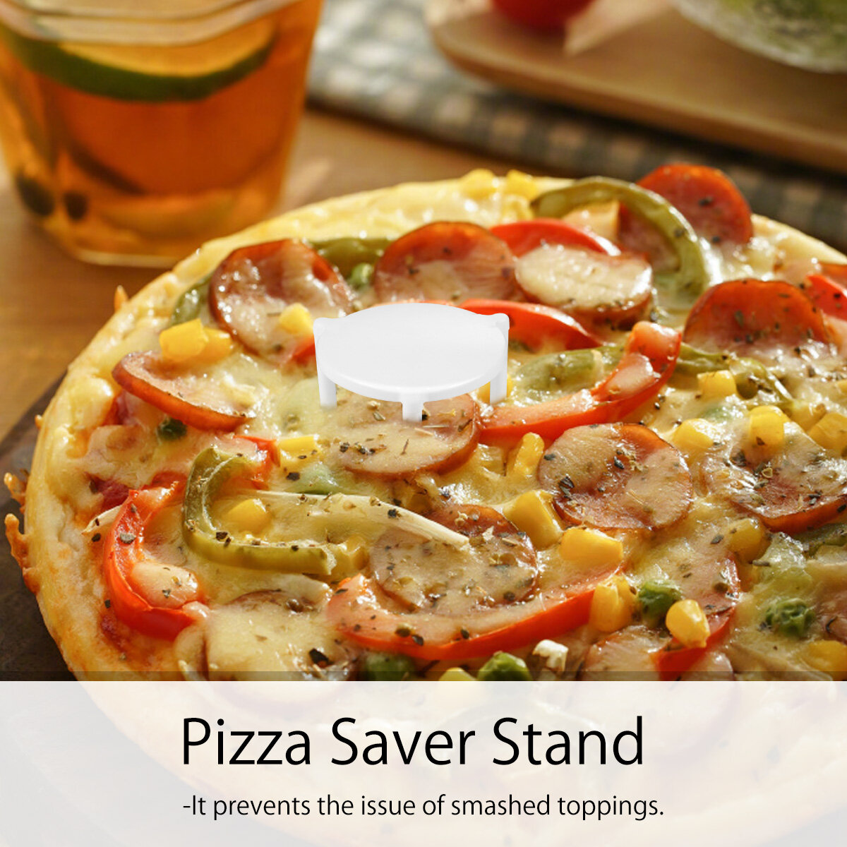 Chaoshihui 100pcs Pizza Saver Stand White Plastic Tripod Stack for Restaurant Container