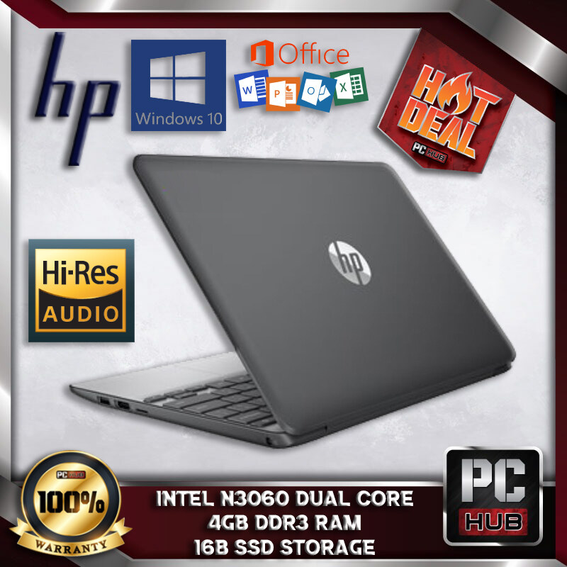 HP 12 ULTRABOOK WINDOW 10 - INTEL CELERON BRASWELL N3050 / 4GB DDR3 RAM / 16GB SSD STORAGE / WEBCAM / HDMI / USB 3.0 / CHROME OS / 11.6 INCH LED / LAPTOP - PC HUB Malaysia