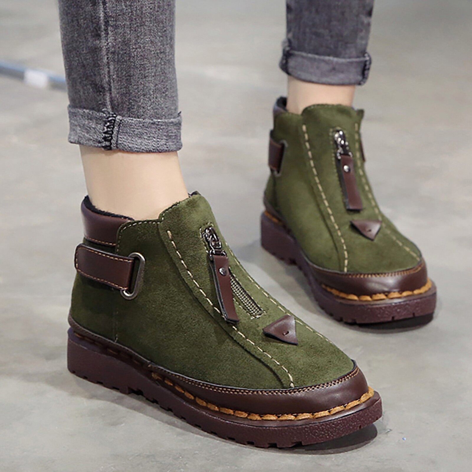 flat platform ankle boots