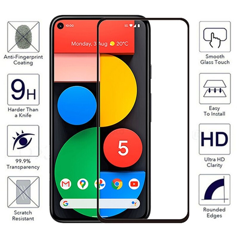 Kính Cường Lực Che Phủ Toàn Bộ Cho Google Pixel 5 4 3 Pixel 4a 3a Bảo Vệ Màn Hình Cho Google Pixel 4 XL 3a XL Phim Kính