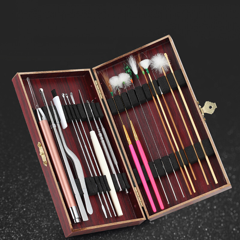 BEAUTYBIGBANG Ear Picking Tool Set with Lamp Earscoop Luminous Visible Earwax Picking Goose Feather Stick Scratching Ear Hair Tap Earwax Tool