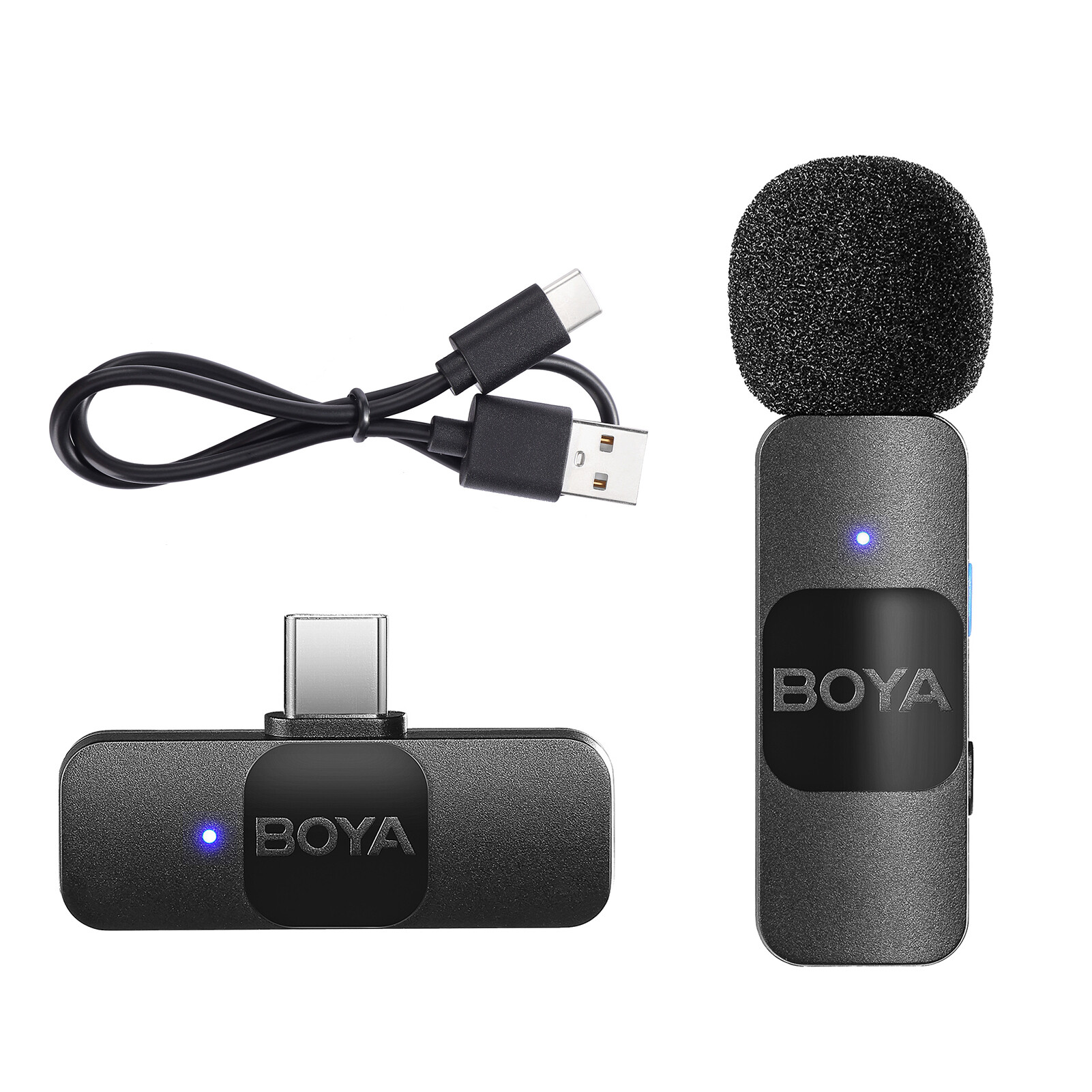BOYA BY-V10 Hệ Thống Một Kích Hoạt 2.4G Mic-rô Không Dây Kẹp Điện Thoại Micro Đa Hướng Mini Micro Cài Ve Áo Tự Động Ghép Nối Thông Minh Giảm Tiếng Ồn 50M Phạm Vi Truyền Tín Hiệu Thay Thế Cho Huawei Kiểu Samsung-C Điện Thoại Thông Minh Android