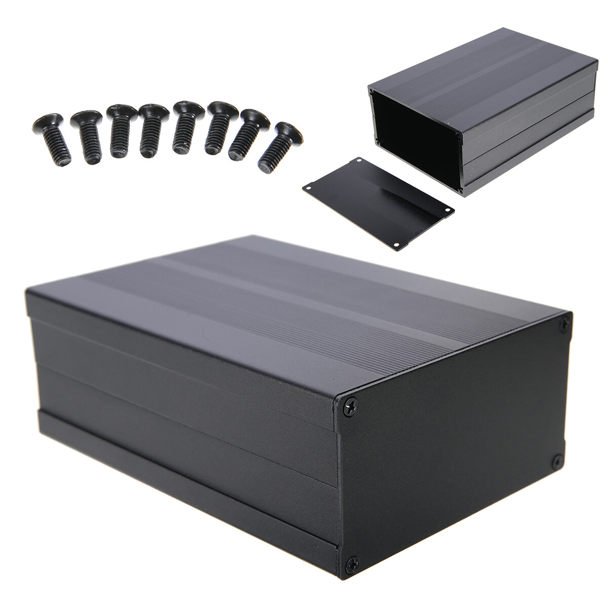 Bokali 1set aluminum box enclosure case circuit board project electronic black 15055mm