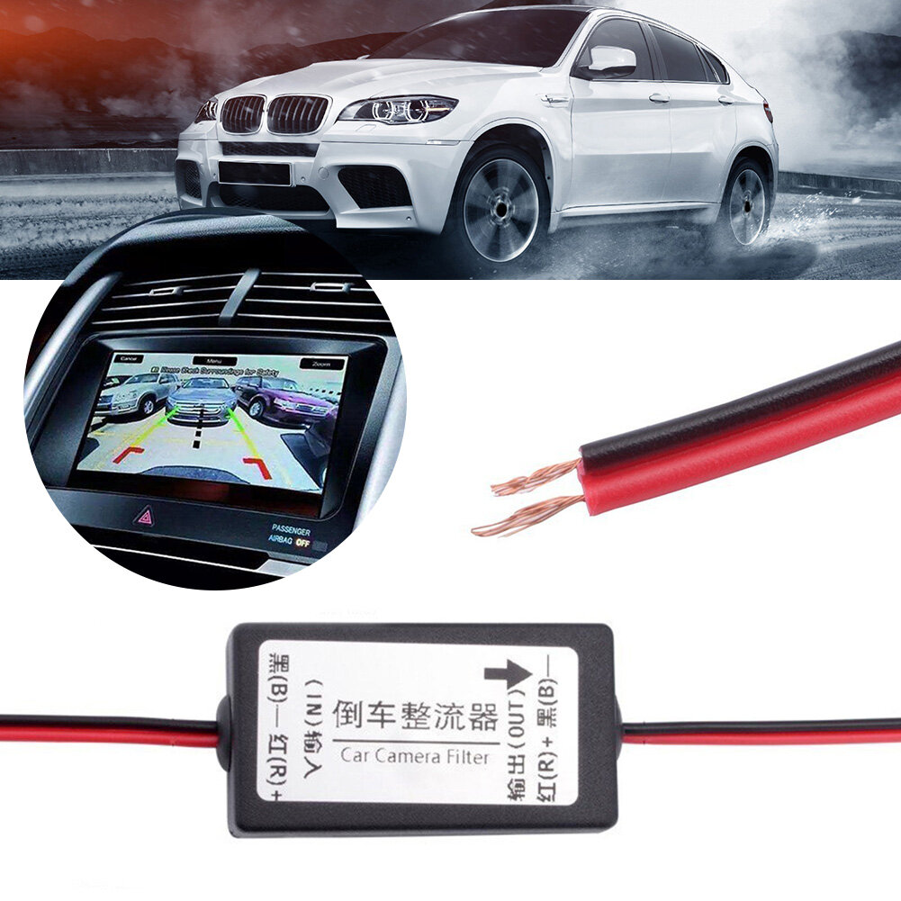 Rơ Le Nguồn DC 12V, Bộ Lọc Tụ Điện CHỈNH LƯU Dành Cho Camera Dự Phòng Đỗ Xe Ô Tô