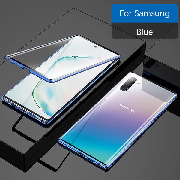 Ốp kim loại nam châm 360 cho samsung galaxy s20 s10 s9 s8 plus s10e kính hai mặt cho note 10 8 9 plus a51 a71 a50 a70 ốp thanh lịch