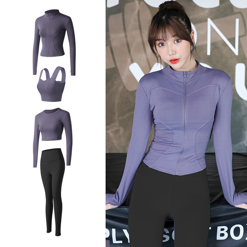 SUPERFLOWER Damen-Yoga-Set, Sportanzug, nahtlos, Workout, Laufen, Legging, T-Shirt, Mantel, BH-Set, 2–4-teilig_voghion.com
