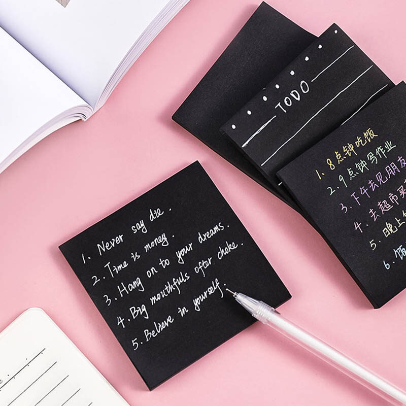Simple Black Post-it Note Student Memo Notes Index Mark Sticky Note