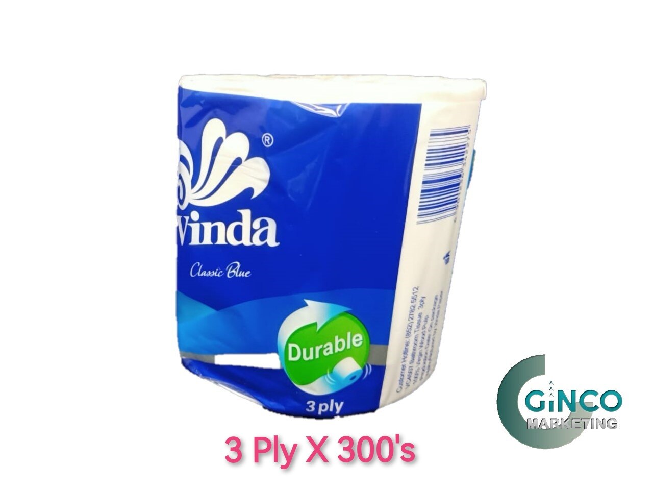 VINDA Toilet Roll Tissue Paper / Bathroom Tissue 3 Ply 300's [1 Roll] Lazada