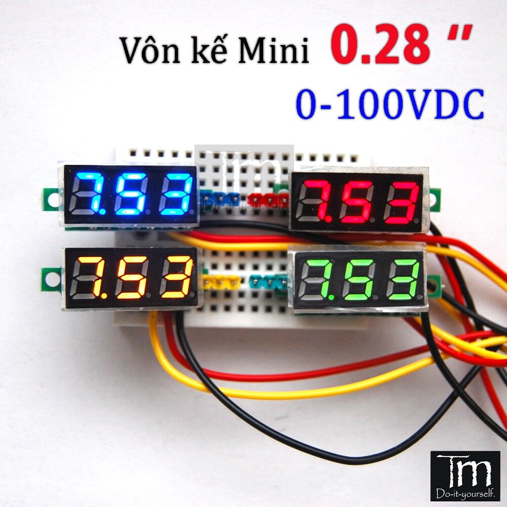 Vôn kế 3 dây 0.28 inch mini 0-100v