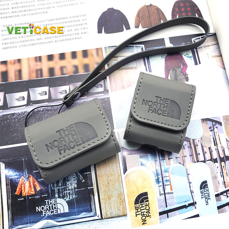 Fashion North Road Leather Earphone Case for Apple AirPods Pro AirPods 1 2 3 New PU Soft Cover Headphone Air Pods Casing Pouch Protective AirPod Accessories Grey