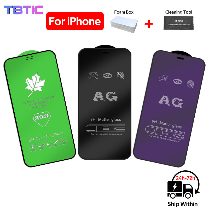 Full Cover Screen Protector Tempered Glass Matte Anti Bluelight HD For iphone 15 14Plus 11 XR 12 13Pro Max X Xs Screen Protector Protective Glass