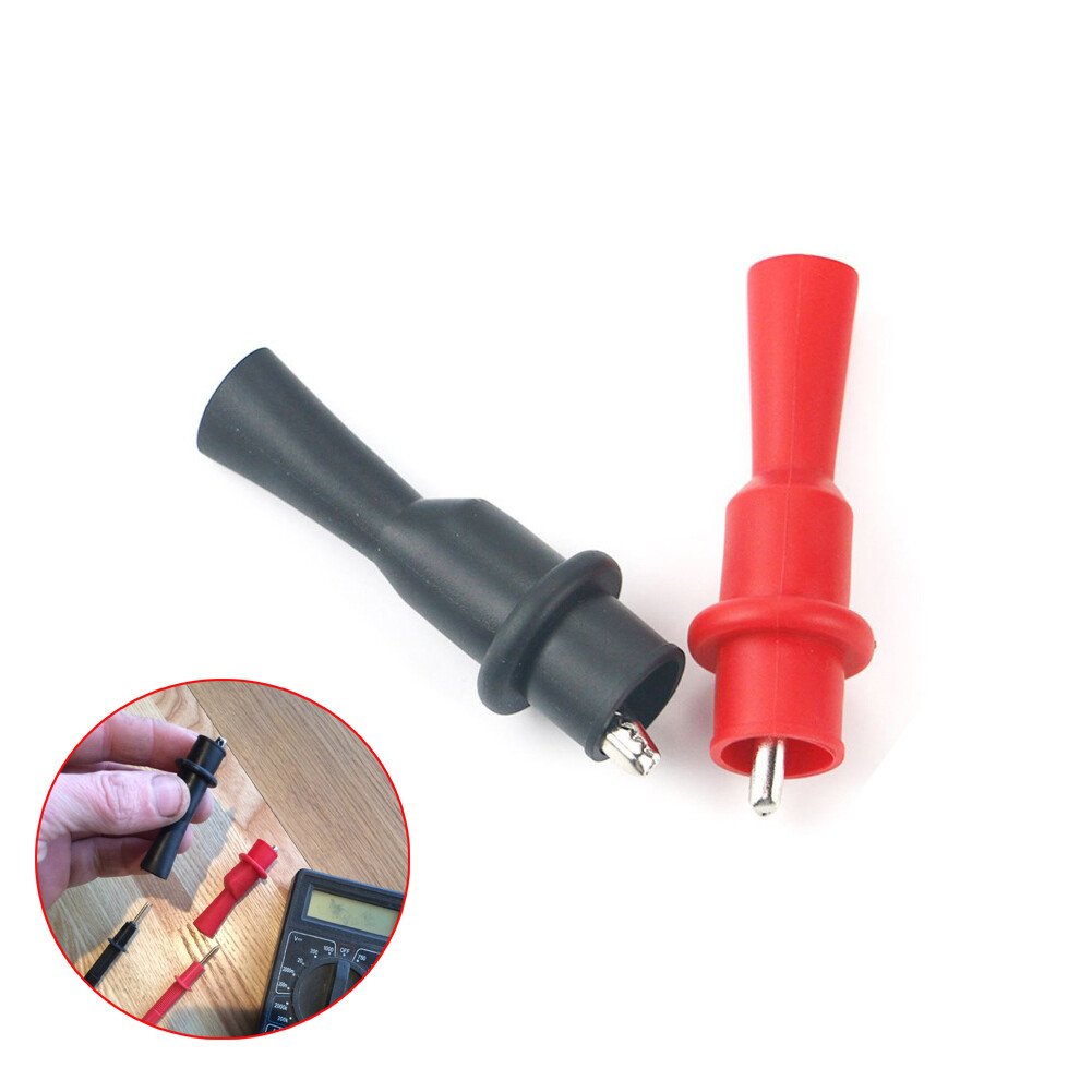 2Pcs Alligator Crocodile Test Clip Clamp 4mm 10A 1000V Nickel Plated Alligator Crocodile Test Clip for Multimeter Tester Probe Red Black