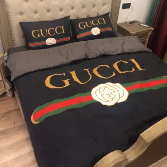 Thick Cotton Gucci Tide Brand Bedsheet Cadar Sets 4 Lazada