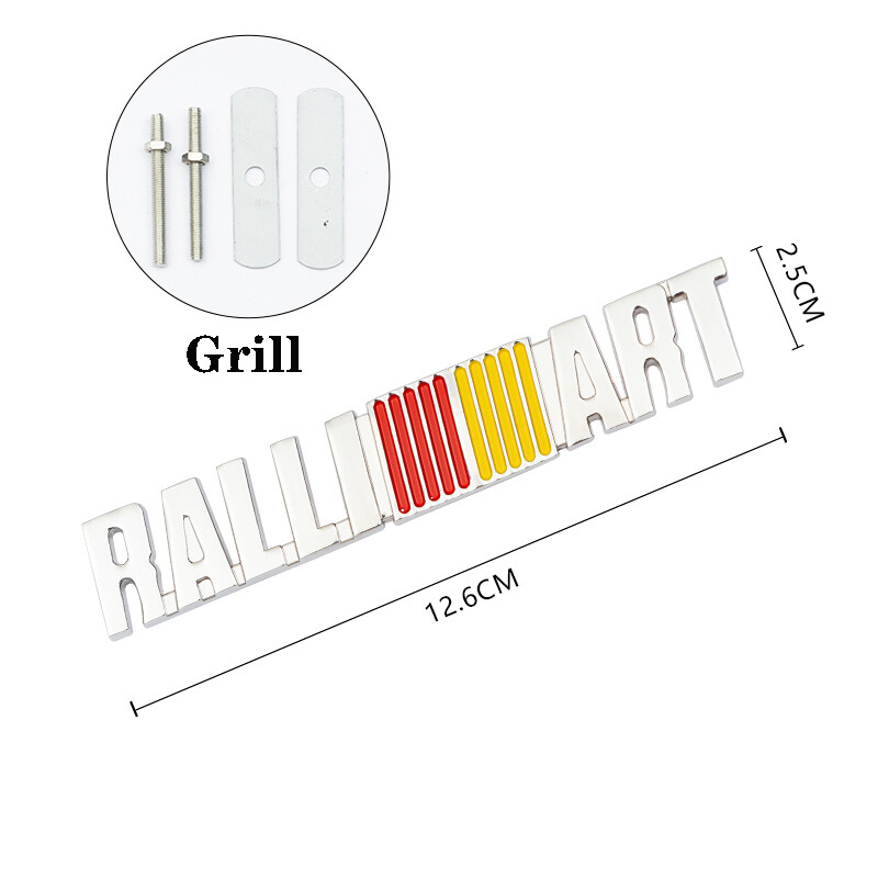 3D Metal RALLIART Logo Car Stickers Decals Front Hood Grill Emblem for Mitsubishi ASX Triton Pajero Sport Outlander Attrage Mirage Xpander Lancer Adventure Grandis Storm Fuso Montero