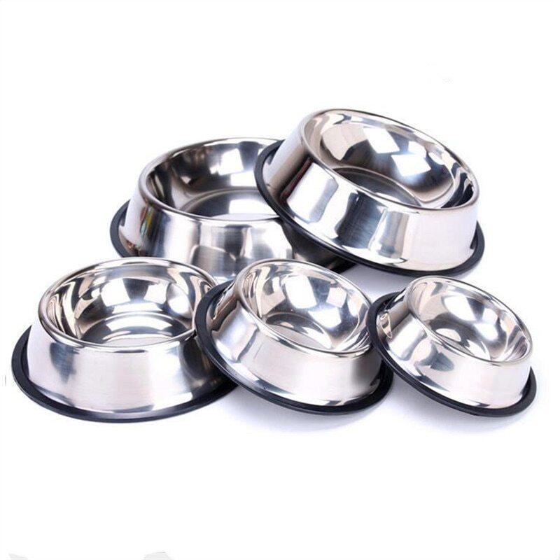 Chó Mới Bát Mèo Du Lịch Inox Dấu Chân Cho Ăn Bát Uống Nước Cho Họa Tiết Cún Cưng Mèo Cún Con Đĩa Đựng Đồ Ăn Ngoài Trời 3 Kích Cỡ