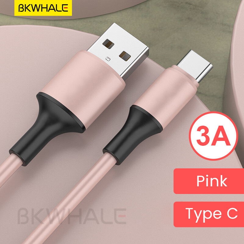 Bkwhale macaron silicone charge cable micro / type-c usb cable 3a fast charging data cables for oppo
