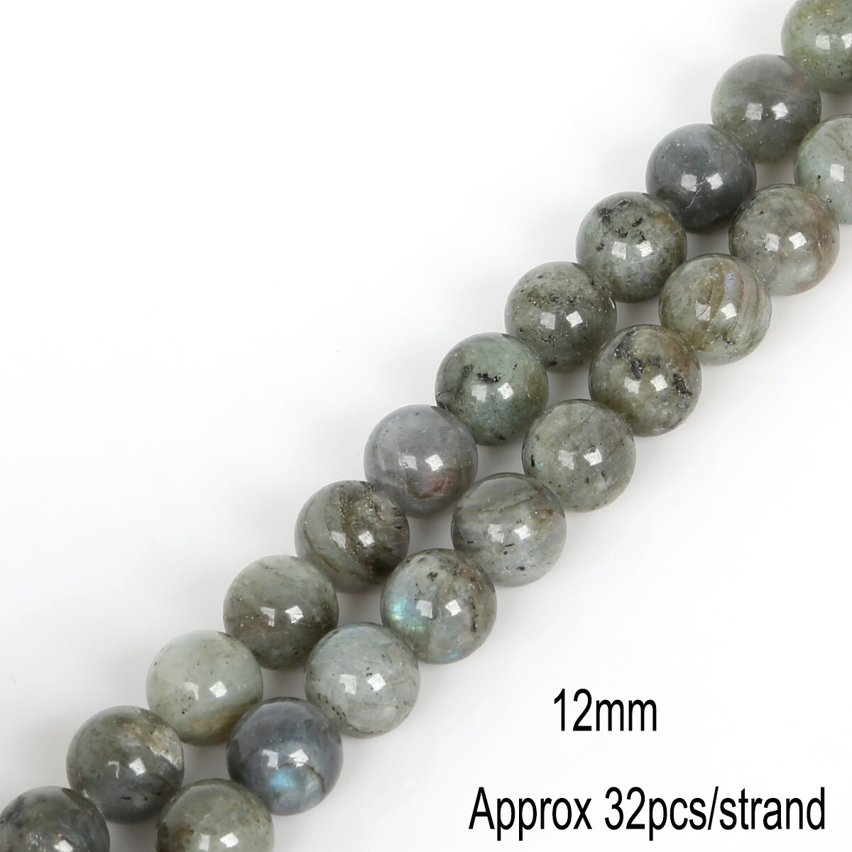 4/6/8/10/12mm  White Spectrolite Bead Gem Natural Stone Round Loose Spacer Beads For Jewelry Making Diy Necklace Bracelet Strand 15''