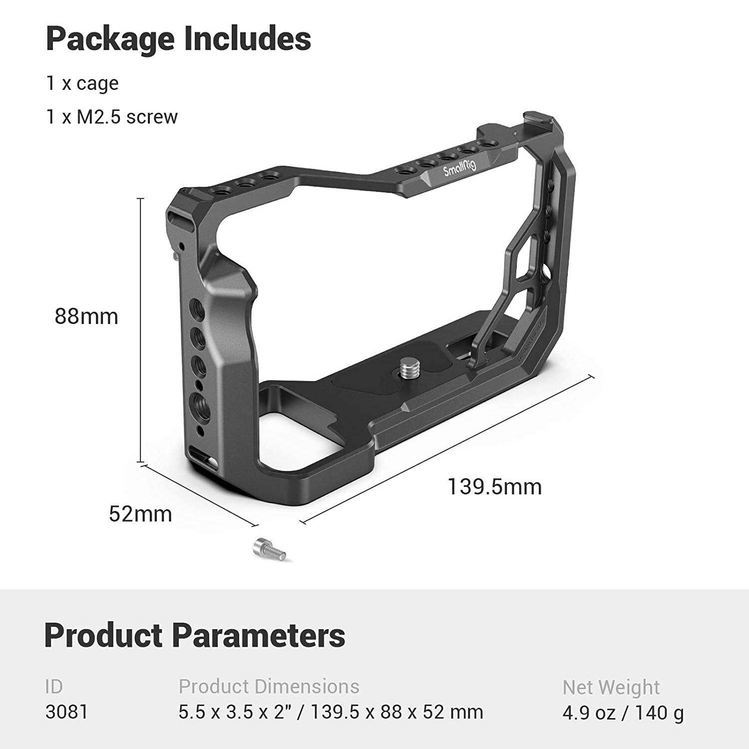 SmallRig Cage rig Khung Lồng máy ảnh Cho Sony A7C 3081
