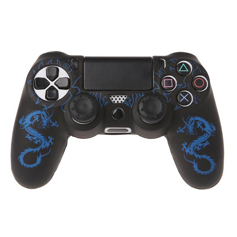 Vỏ Bọc Tay Cầm Chơi Game Silicon Hình Rồng Trung Quốc + 2 Nút Điều Khiển Cho Bộ Điều Khiển PS4