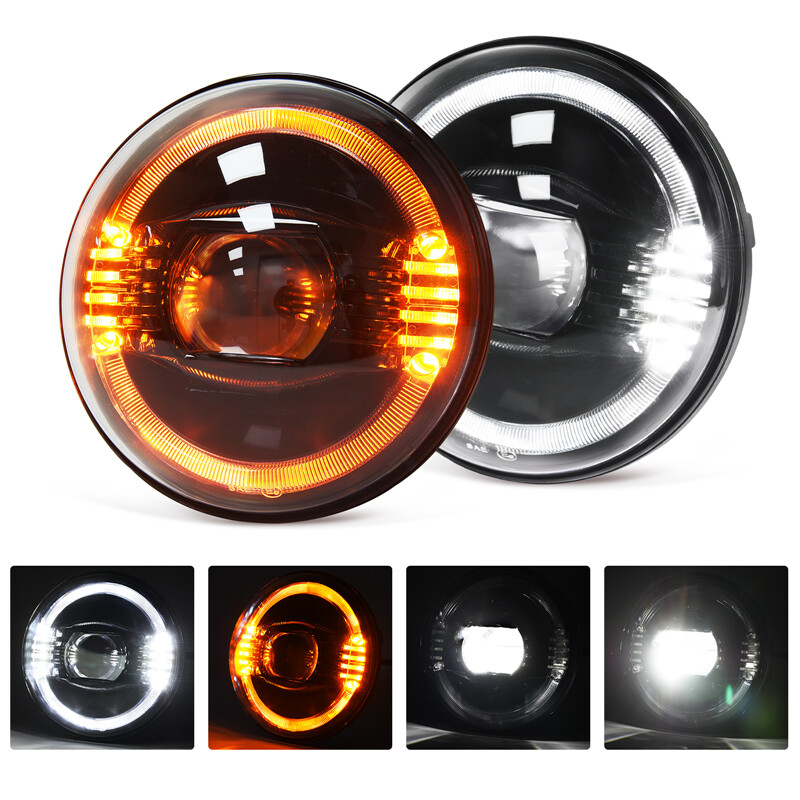 MICTUNING 2PCS 7 Inch 100W Jeep Wrangler LED Headlight with DRL, 4