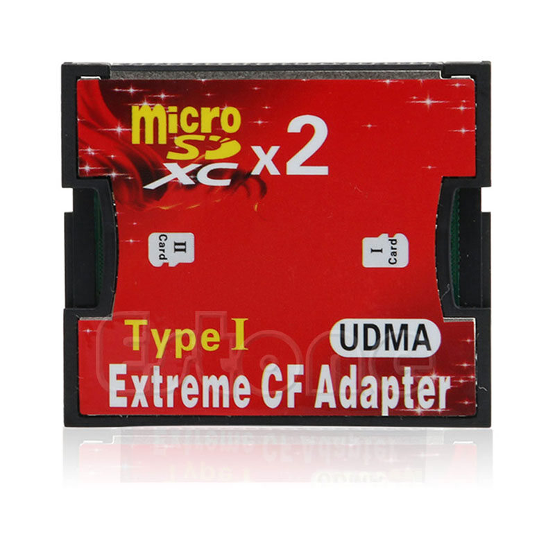 1/ 2 port slot micro sd sdhc tf to cf type i flash compact card reader adapter