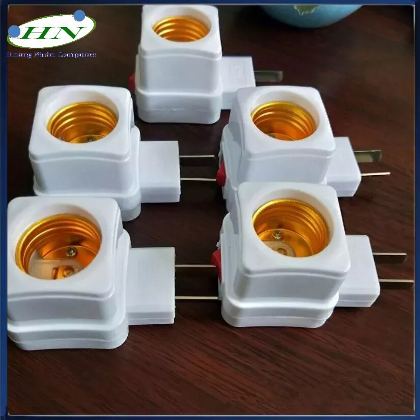 ĐUI ĐÈN E27 VUÔNG CÓ  CÔNG TẮC..