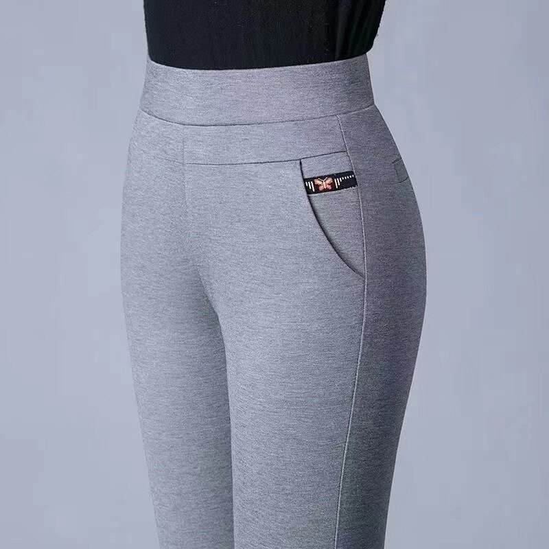 2023 Women's New Elastic Waist New High Waist Slim Leggings Middle-aged Women Wear Elastic Joker Ladies Pants