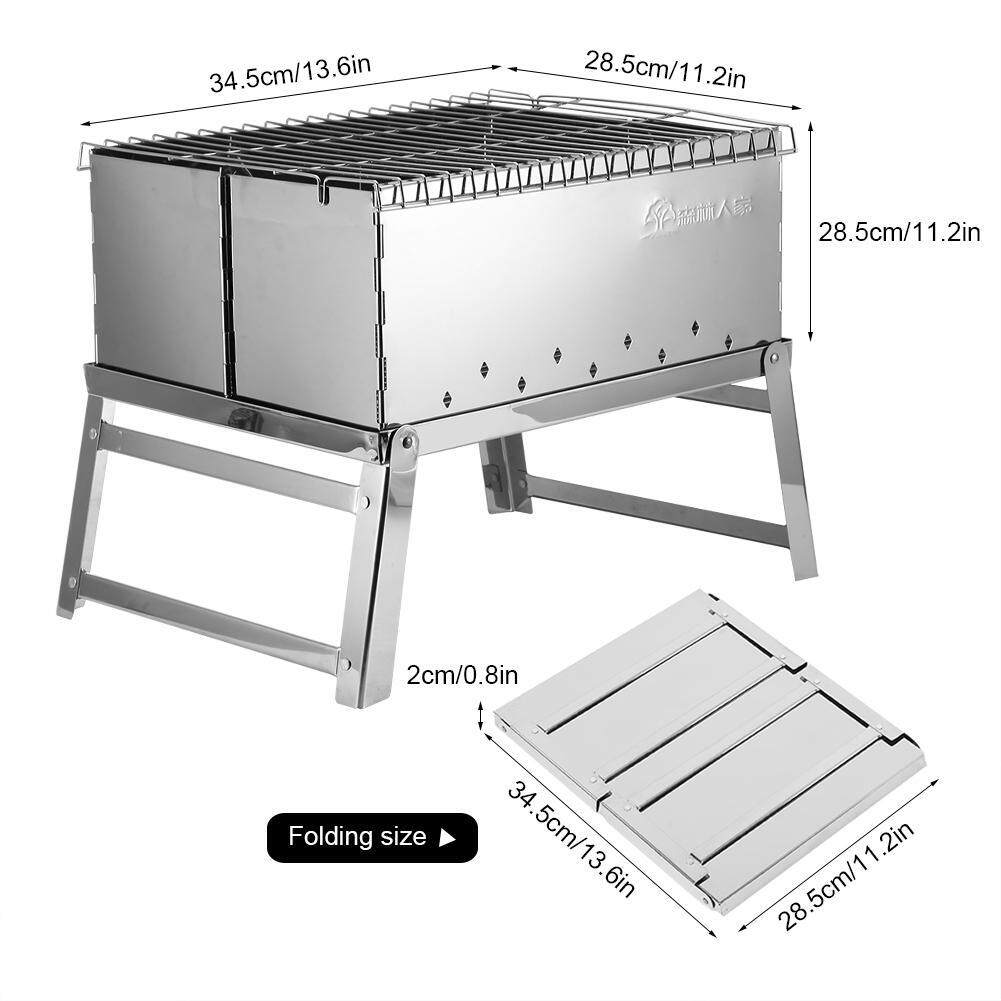 Đồng hồ nam Dây Thép Không Gỉ Than Kebab BBQ Gấp Di Động Nướng Bếp