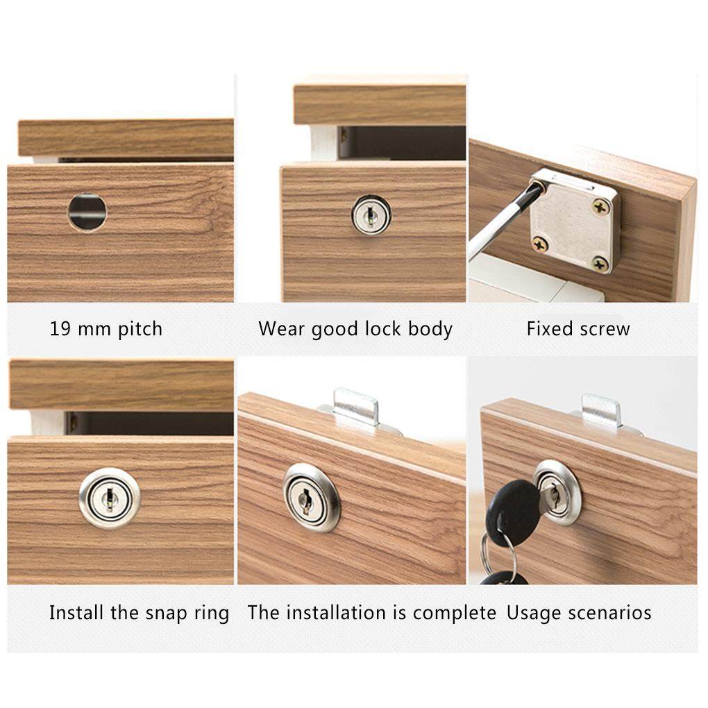 2pcs Cylinder Cam Drawer Lock Desk Wardrobe Cabinet Locker