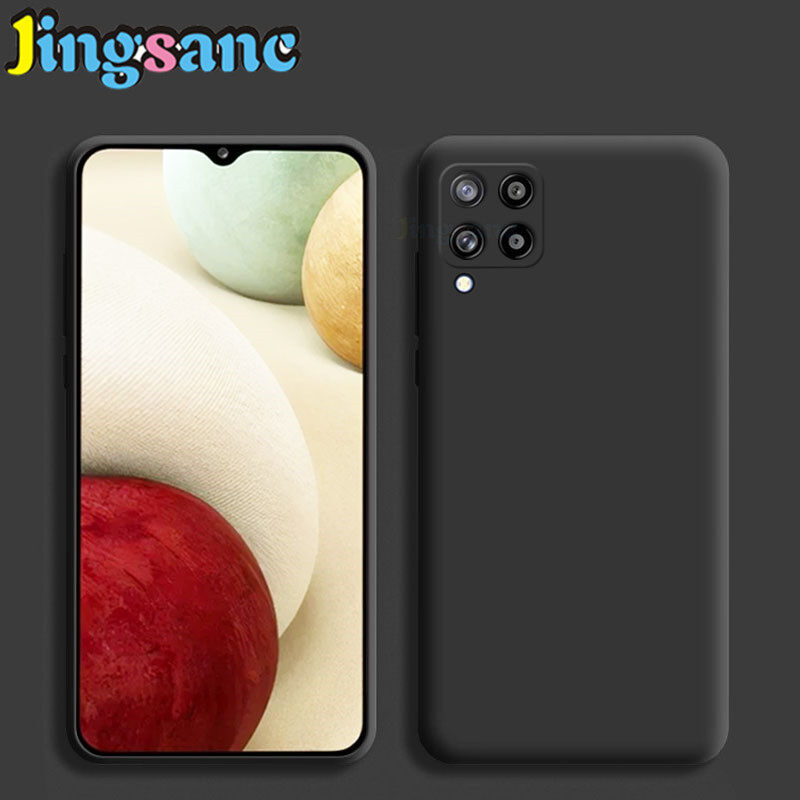Jingsanc For Samsung Galaxy A22 4G/A22 LTE/M32 Phone Case Soft Liquid Silicone Camera Protection Back Cover