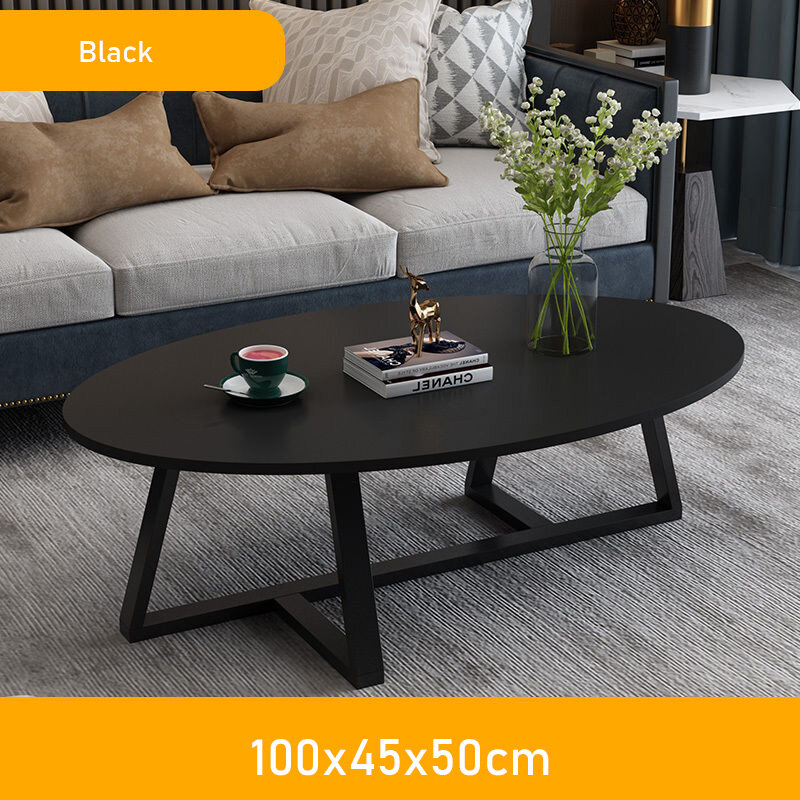 Coffee table, simple living room, small household small coffee table, Nordic bedroom, simple oval sitting table
