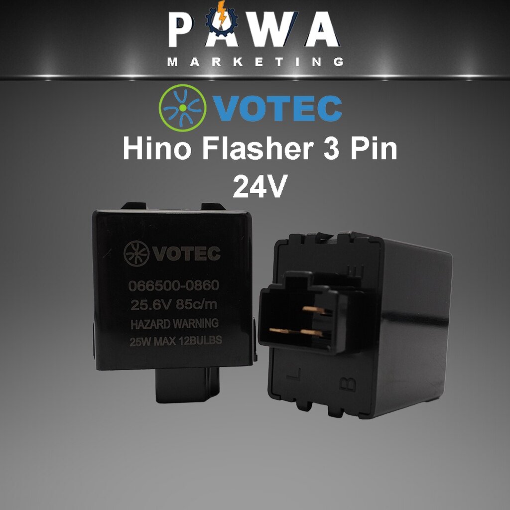 Pawa Votec 3 Pin Flasher Unit Flasher Relay Hino 24V Hazard Warning