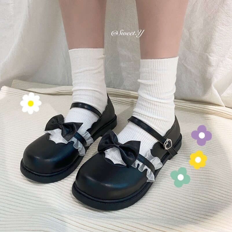 Giày Thể Thao Cho Giày Da Nhỏ Nữ Hoài Cổ, Giày Lolita Mềm Mại Giảm Tuổi, Phong Cách Đại Học HỌC SINH, Đồng Phục Jk Miệng Nông giá rẻ