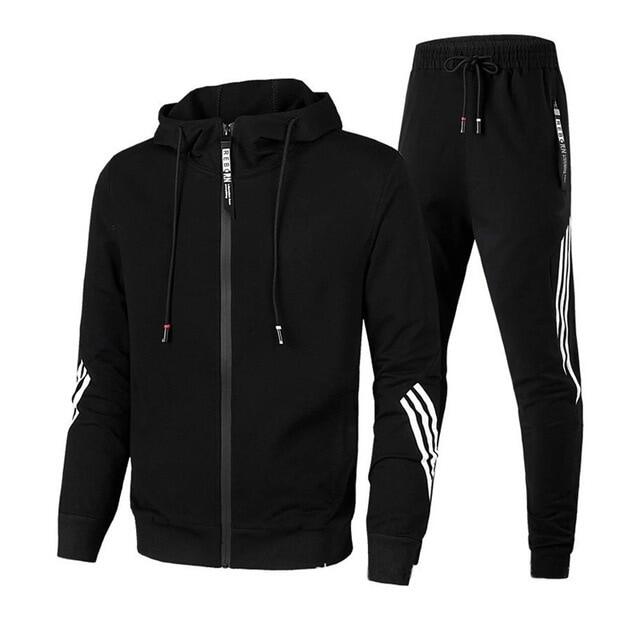 2021ผู้ชาย Tracksuit ชุดกีฬาชุดกีฬาสำหรับวิ่ง Gym Jogging ผู้ชายชุดจ๊อกเกอร์ชุดออกกำลังกายการฝึกอบรม Gym ชุดวิ่งชาย