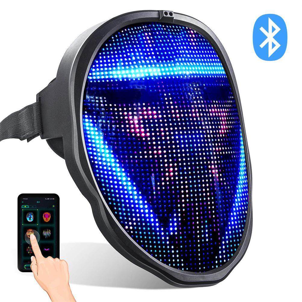 LED Luminous Bluetooth Face Cover Full-color Display Flash Map Face ...