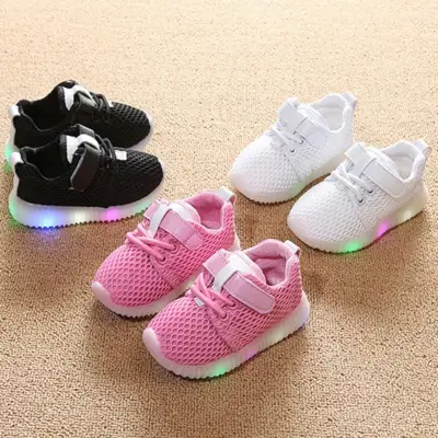 Lovely Baby Boys Girls LED Soft Breathable Sport shoes