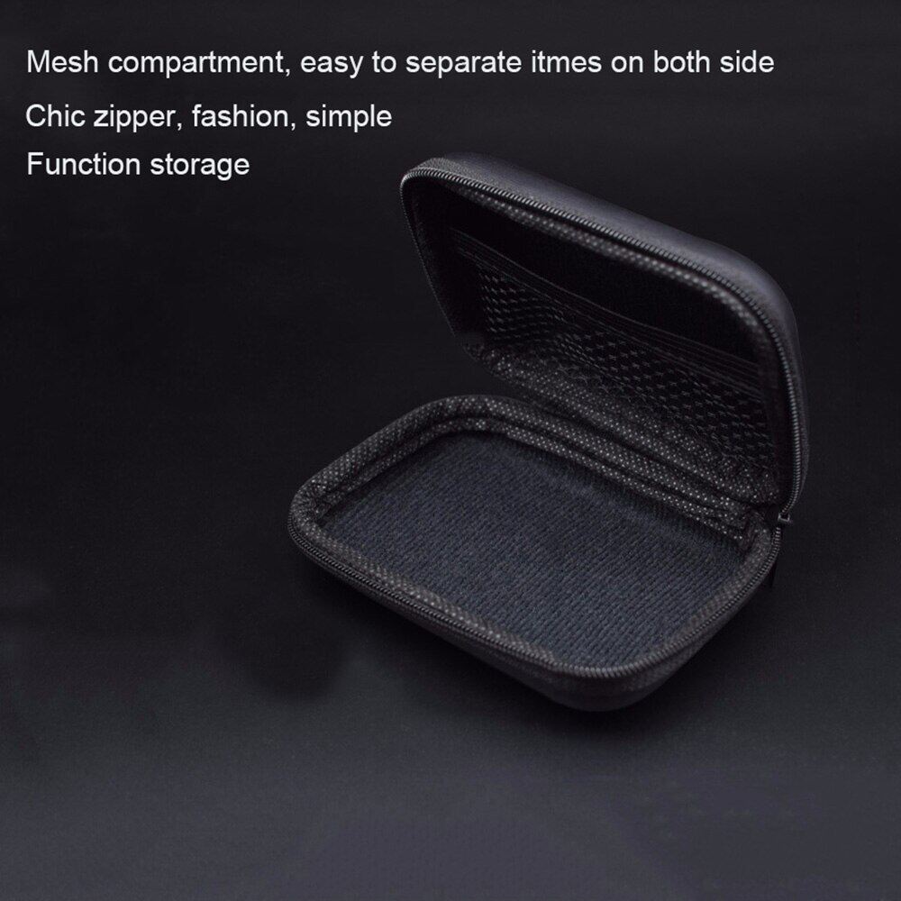 Zipper Hard Earphone Case PU Leather Headphone Storage Bag Protective Usb Cable Organizer Portable Earbuds Pouch Box