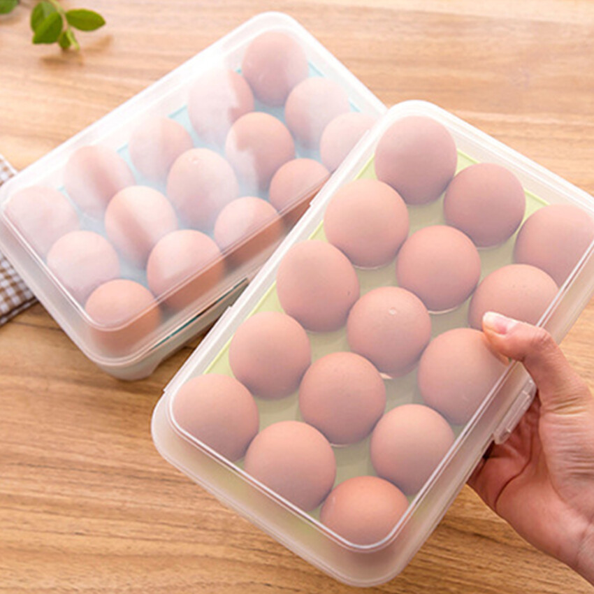 15 Grid Kitchen Egg Storage Case Refrigerator Storage Box Fridge Egg Protect Storage ContainerBox Kitchen Accessories
