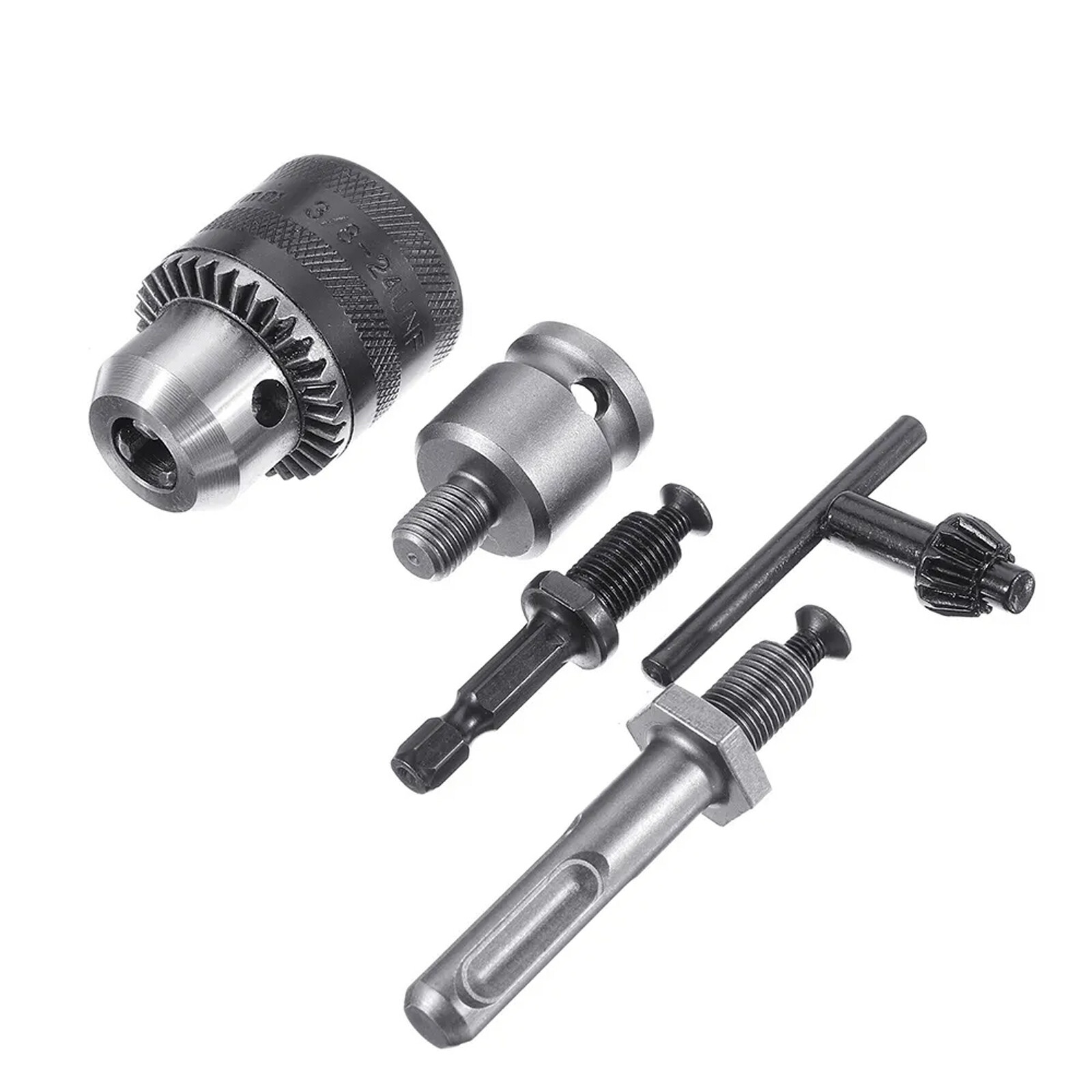 Đầu cặp khoan ngàm khoan 1.5-10mm 3/8-24UNF thay đổi máy bắt vít thành khoan eletric, 1 bộ