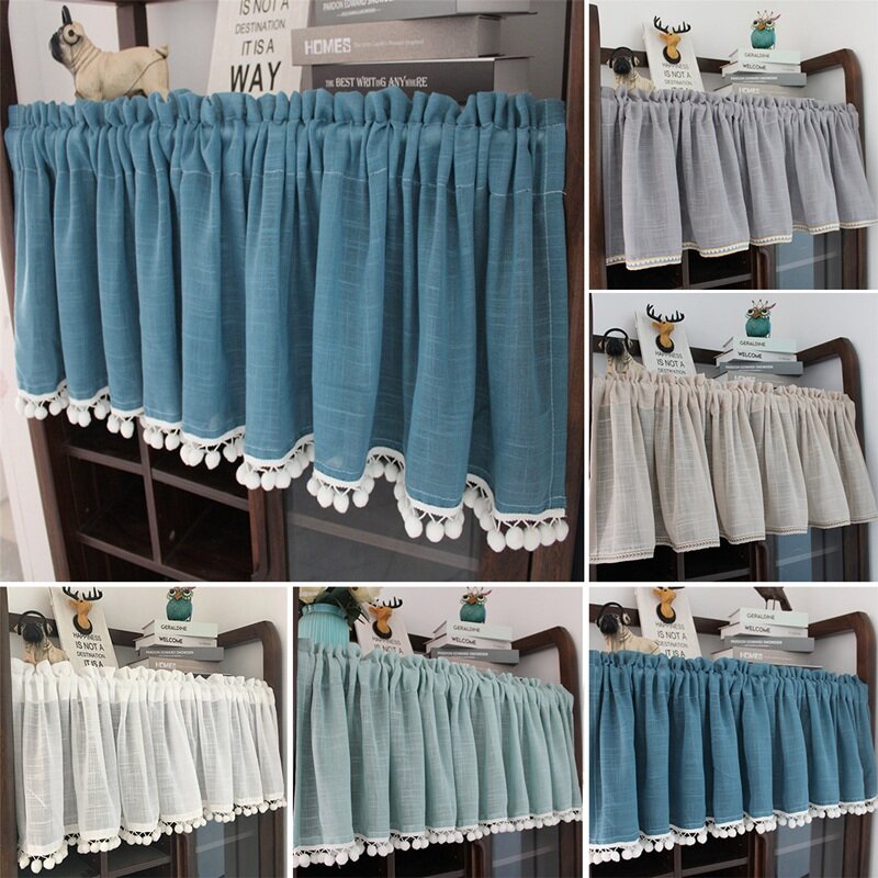 Kitchen Curtain Cabinet Curtains Dust-proof Window Screening Short Drapes